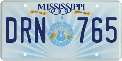 MS license plate DRN765
