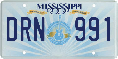 MS license plate DRN991
