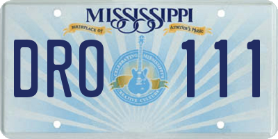 MS license plate DRO111