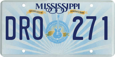 MS license plate DRO271