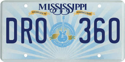 MS license plate DRO360