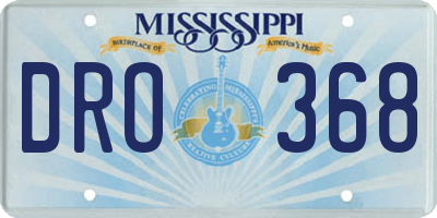 MS license plate DRO368