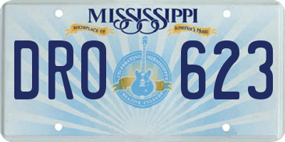 MS license plate DRO623
