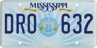 MS license plate DRO632