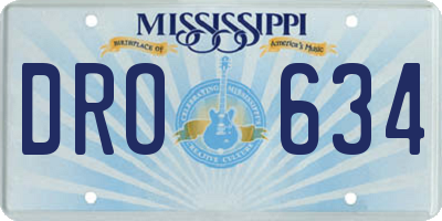 MS license plate DRO634