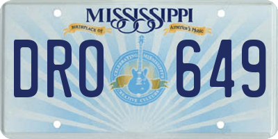 MS license plate DRO649