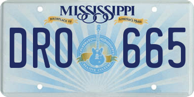 MS license plate DRO665