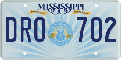 MS license plate DRO702