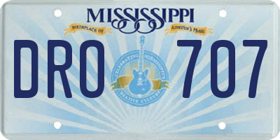MS license plate DRO707