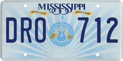 MS license plate DRO712