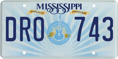 MS license plate DRO743