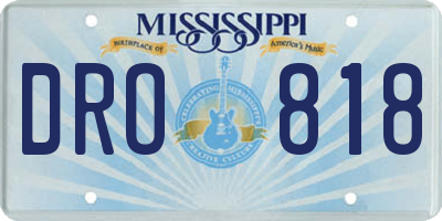 MS license plate DRO818