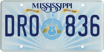 MS license plate DRO836