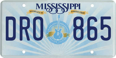 MS license plate DRO865
