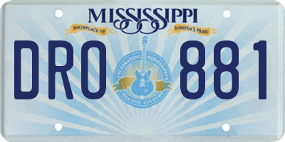 MS license plate DRO881