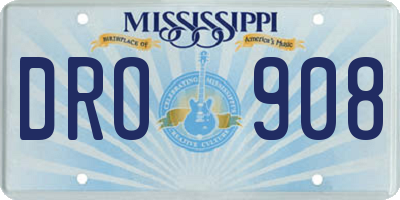 MS license plate DRO908