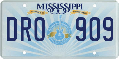 MS license plate DRO909