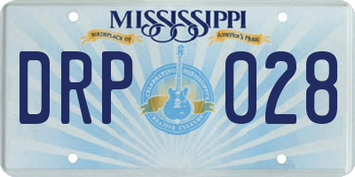 MS license plate DRP028