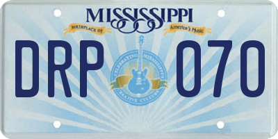 MS license plate DRP070