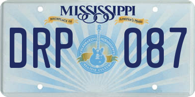 MS license plate DRP087
