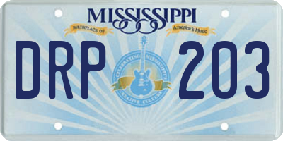 MS license plate DRP203