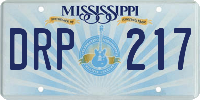 MS license plate DRP217
