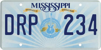 MS license plate DRP234