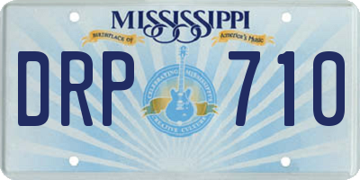 MS license plate DRP710