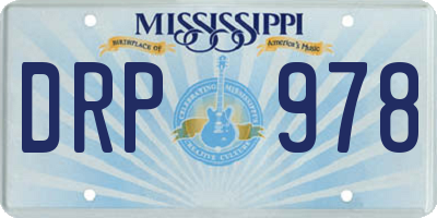 MS license plate DRP978