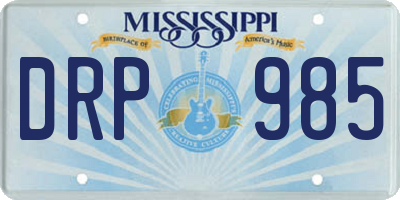 MS license plate DRP985
