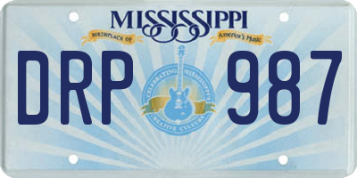 MS license plate DRP987