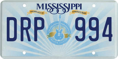 MS license plate DRP994