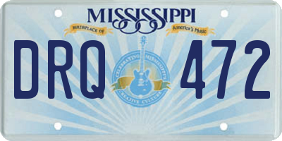 MS license plate DRQ472