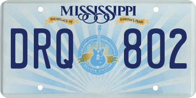 MS license plate DRQ802