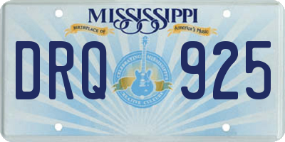 MS license plate DRQ925