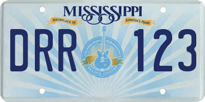 MS license plate DRR123