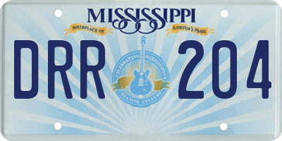 MS license plate DRR204