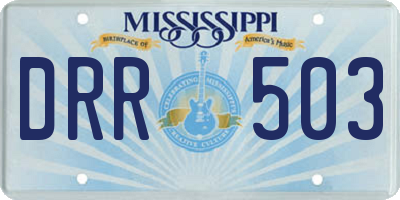 MS license plate DRR503