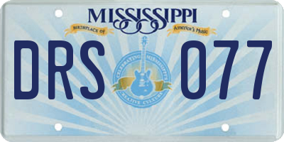 MS license plate DRS077