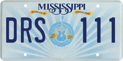 MS license plate DRS111