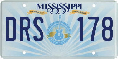 MS license plate DRS178