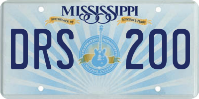 MS license plate DRS200
