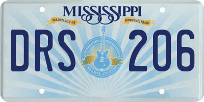MS license plate DRS206