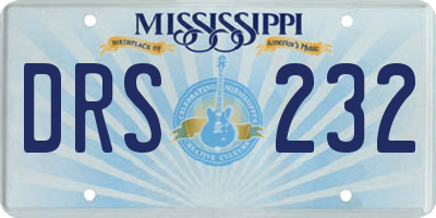 MS license plate DRS232