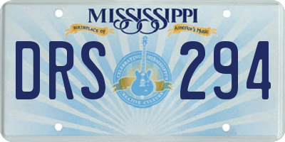 MS license plate DRS294