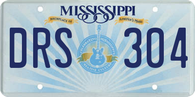 MS license plate DRS304