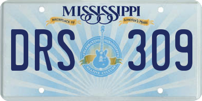 MS license plate DRS309