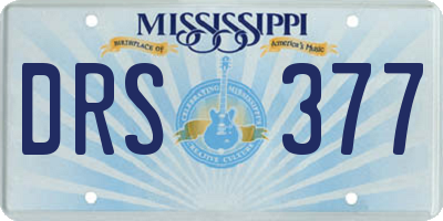 MS license plate DRS377