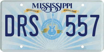 MS license plate DRS557