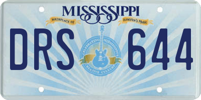 MS license plate DRS644
